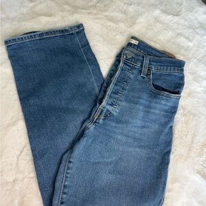 Levi's Women's High Waist Ribcage Straight Ankle Blue Jeans